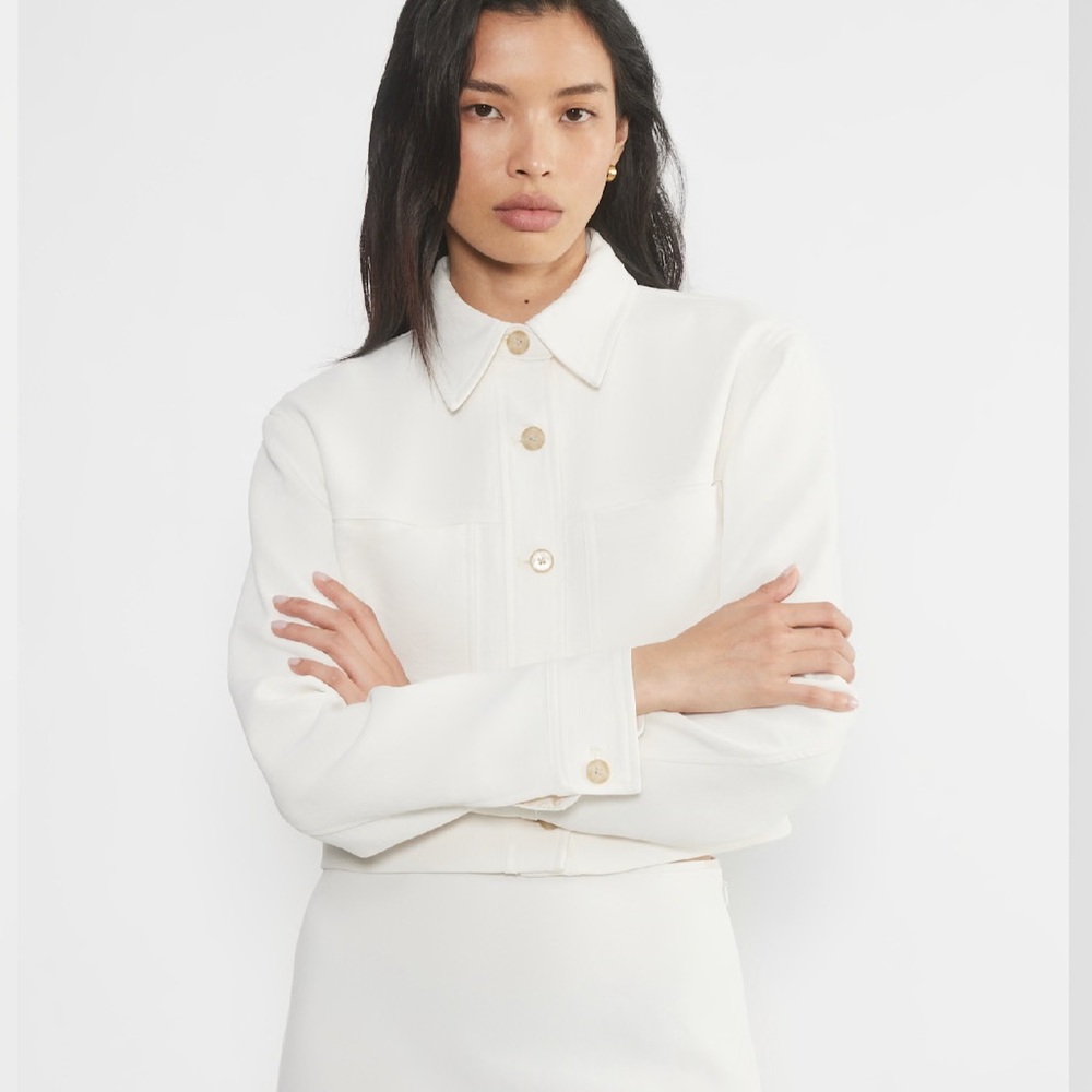 Aritzia Wilfred Little Cropped Jacket in Light Birch